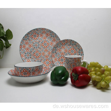 Pad Printing Porzellan Abendessen Set Farbe Keramik Geschirr Geschirr